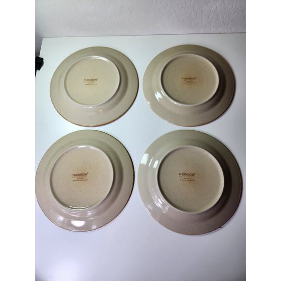 THOMSON POTTERY Red Brown Ceramic 10.5" Dinner Pates Set of 4 - Picture 5 of 7